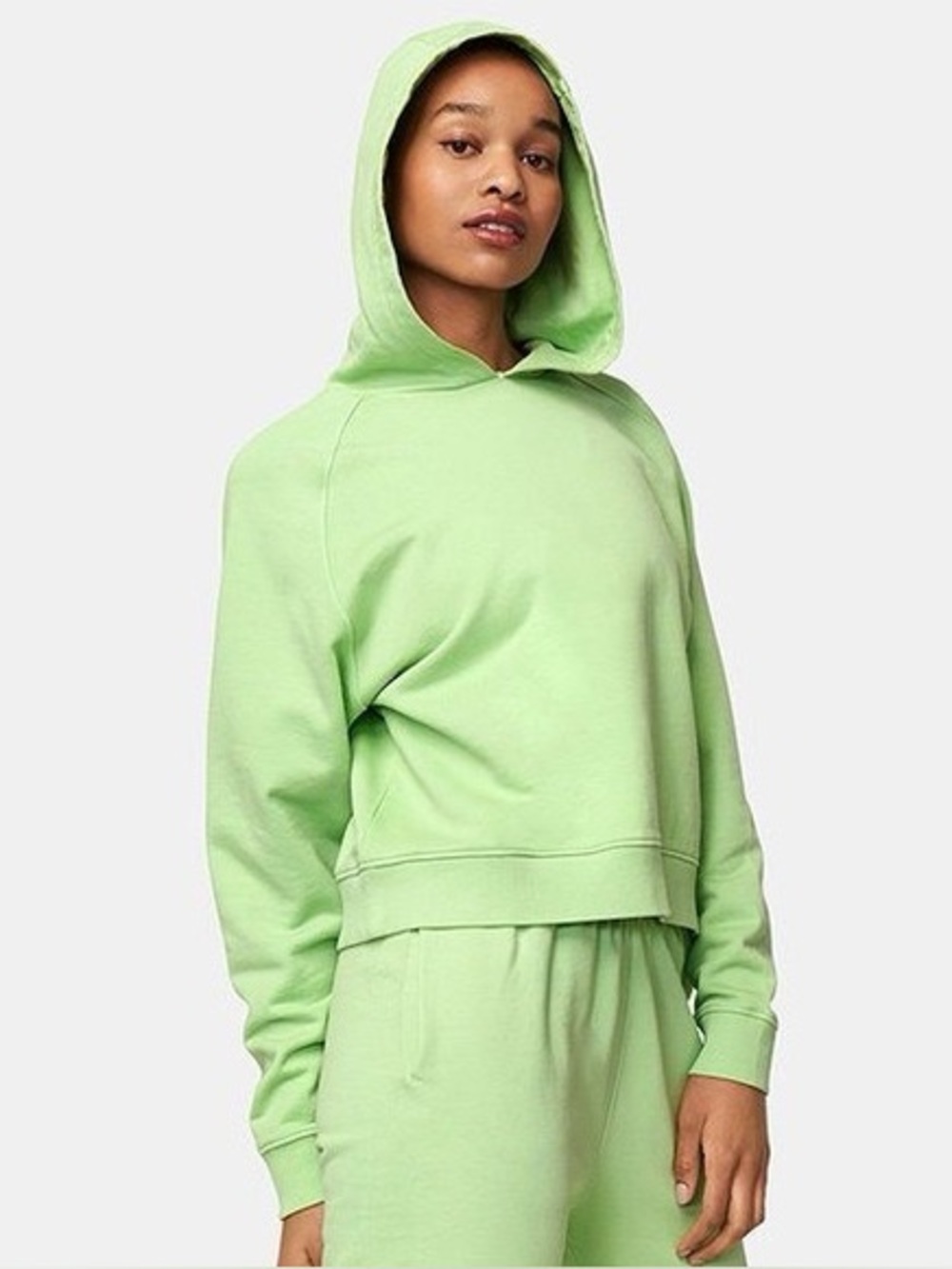 Outdoor Voices Jade Cotton Terry Hoodie Sweatshirt